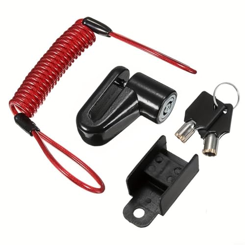 MonoSora Blocco freno a disco per moto con chiave per sicurezza antifurto, con struttura in lega di alluminio resistente (nero e rosso B)