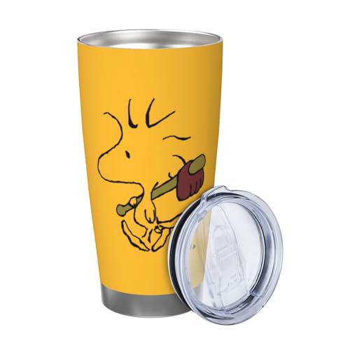 マグカップ スヌーピー ウッドストック コーヒーカップ コンビニカップ 保冷 保温 タンブラー ステンレス製 大容量 真空断熱マグ 蓋付き 持ち運び 直接ドリップ 車用 600ml Straw Three-piece Set