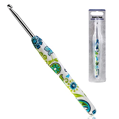 Image of 4mm Looen Crochet Hook, Ergonomic Handle for Arthritic Hands, Soft Rubber Grip Extra Long Knitting Needles for Crochet Beginners, Knitting Enthusiasts (4mm)