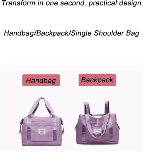 Foldable Travel Duffle Bag Gym Bag with Wet Pocket Carry On Weekender Bags Waterproof Overnight Travel Gym Yoga(Black)3