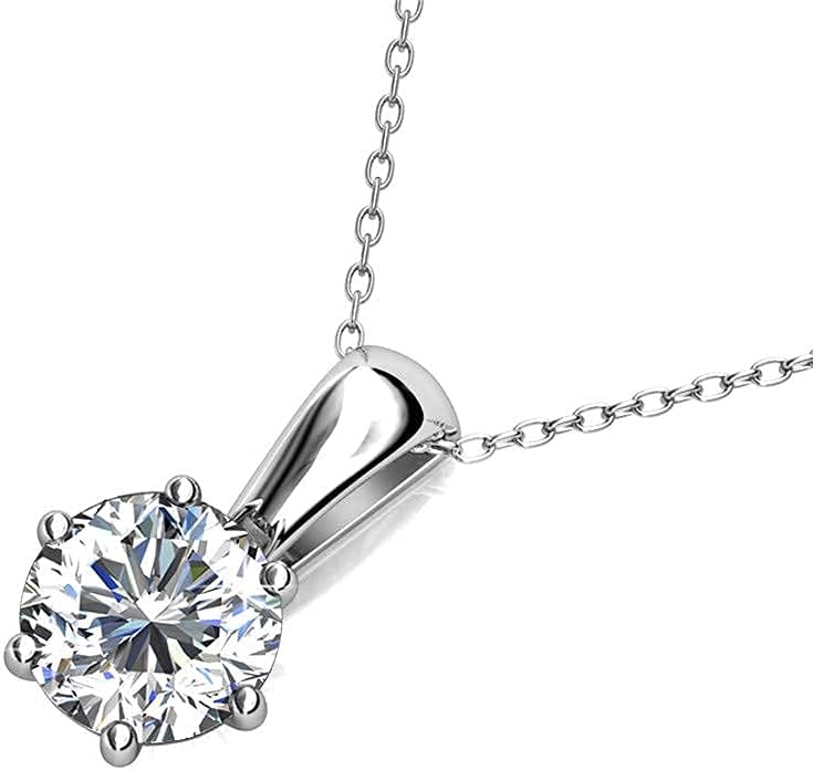 Cate & Chloe April Birthstone Earring and Necklace Set - 18k White Gold Plated with 1ct Genuine Gemstone Crystals, Birthstone Jewelry for Women