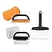 Blackstone 5060 Grill & Griddle Kit 8 Pieces Premium Flat Top Grill Accessories Cleaner Tool Set-1 Stainless Steel 6" Scraper, 3 Scouring Pads, 2 Cleaning Bricks, and 1 Handle, Black