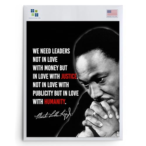 AMERICAN LUXURY GIFTS We Need Leaders In Love With Justice & Humanity - Leadership Wall Art – Inspirational Humanity Quote for Office & Home Motivation, Ethical Leadership Decor, Unframed 8x10