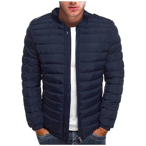 Plumas Hombre Invierno Cazadora Termica Plumífero Jacket Invierno Termica Chaqueta de Trabajo El Frio Frío Extremo Trekking Elegante Abrigo Hombre Largo Azul Marino L