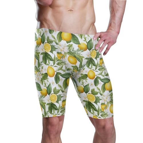 UMIRIKO Lemon Flowers Men's Swim Jammers Swimsuit M B0401734