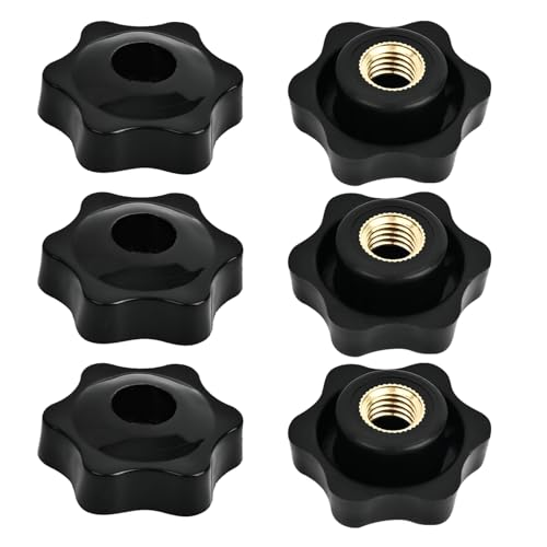 NECXON - Écrous de serrage M10 x 38mm | 6 pièces Écrous étoile poignée vis plastique | Écrou à ailettes pour machines, systèmes, équipements de fitness, meubles, outils de machine