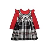 Bonnie Jean Girl's Holiday Christmas Dress - Plaid Jumper Dress for Baby and Toddler Girls, Red and...