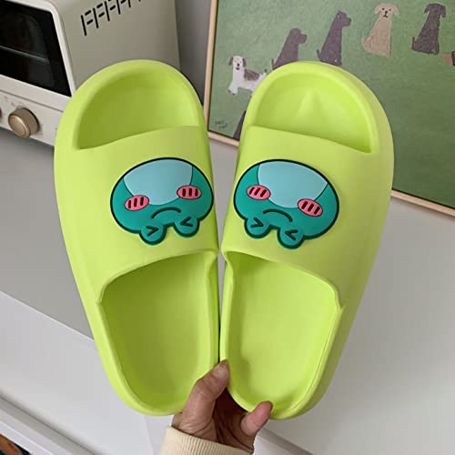 Kawaii Frog House Slippers for Women Teen Girls Cute Summer Slides Sandals Shower Slippers for Indoor Home Bedroom Outdoor Beach Pool Spa Soft EVA Comfortable Non-Slip (8-8.5, Green)3