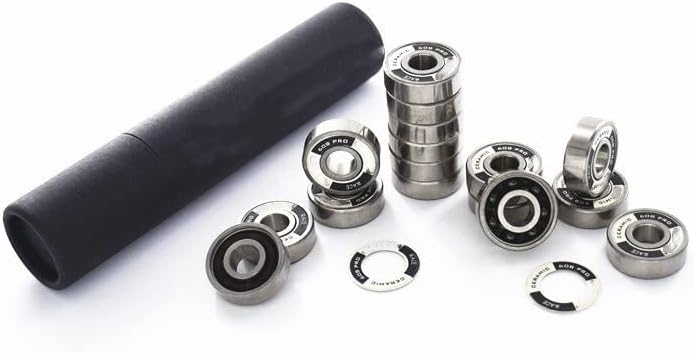 16PCS Si3N4 Black Ceramic Speed Bearing for Inline Skates Shoes Professional Race 608RS 7 Beads Bearings