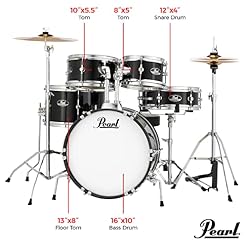 Pearl RSJ465C/C708 Véritable batterie acoustique débutant pour enfants – Grindstone Sparkle - Les Beatles, Paul McCartney, John Lennon, RIngo Starr, George Harrison Pearl RSJ465C/C708 Véritable batterie acoustique débutant pour enfants - Grindstone Sparkle – Image 2