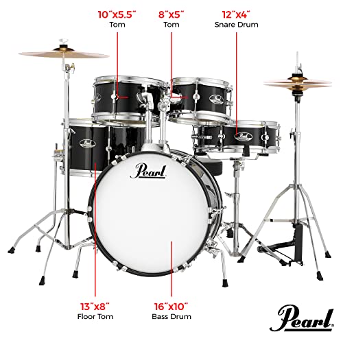 Pearl RSJ465C/C708 Véritable batterie acoustique débutant pour enfants – Grindstone Sparkle - Les Beatles, Paul McCartney, John Lennon, RIngo Starr, George Harrison Pearl RSJ465C/C708 Véritable batterie acoustique débutant pour enfants - Grindstone Sparkle – Image 3