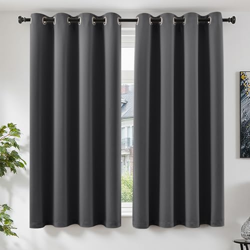 TOPICK Gardinen mit Ösen Wohnzimmer Vorhänge Blickdicht Blackout Curtains...