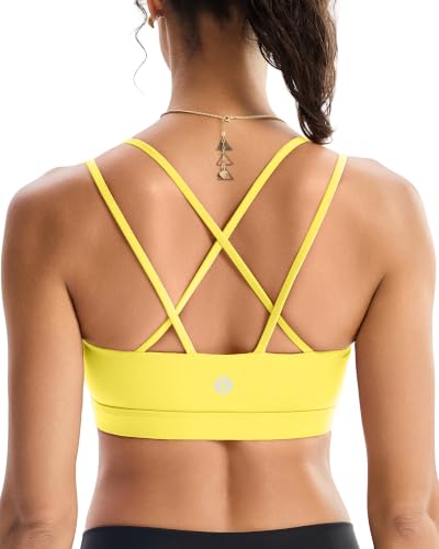 Image of RUNNING GIRL High Impact Sports Bras for Women - Scoop Neck Strappy Sports Bra High Support Moulded Cup Workout Bra
