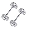 HEALLILY 1 Paar Tepel Ringen Rvs Halloween Tepel Ringen Schedel Tepel Piercing Tepel Piercings Sieraden Voor Vrouwen