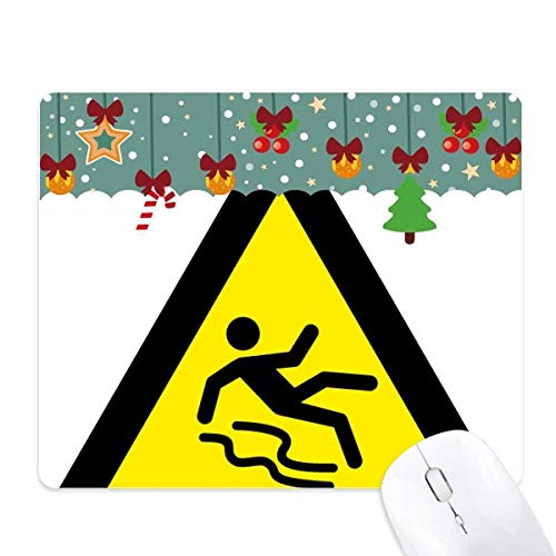 Tapis de souris triangulaire jaune et noir à motif symbole d'avertissement graphique