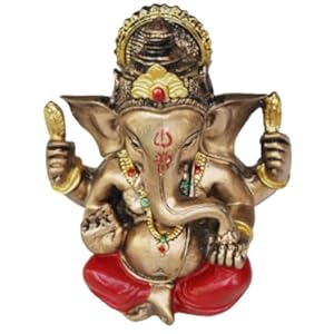 PARIJAT HANDICRAFT Resin Ganpati Idol for Car Dashboard Lord Ganesha Statue for Home Decor Office Statue Showpieces