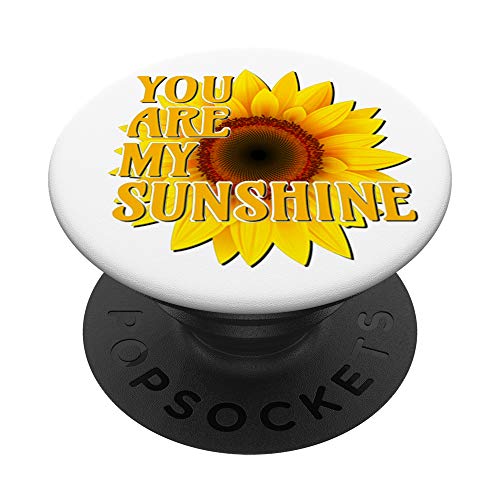 Sunflower Women Yellow Flower Floral Sunshine Gift White PopSockets PopGrip: Agarre intercambiable para Teléfonos y Tabletas