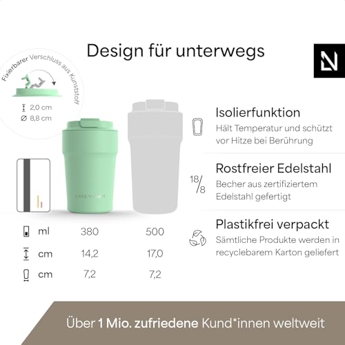 LARS NYSØM Thermobecher 380ml - Kaffeebecher to go - Coffee to go becher – Ansicht 4