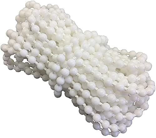 FQTANJU 10 Yards Roller and Roman Shade Blind Beaded Chain Cord,White Plastic Roller Blind Beaded Chain Repair,Roller Curtain Bead Rope,Blind Beaded Cord for Roller Blind Fitting
