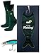 Produktbild soxo Angler Geschenke Für Frauen Damen Socken Herren Lustige Geschenk Für Männer 40-45 Grüner Fisch