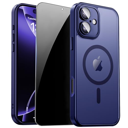 Image of for iPhone 16 Case with Privacy Screen Protector, Blue