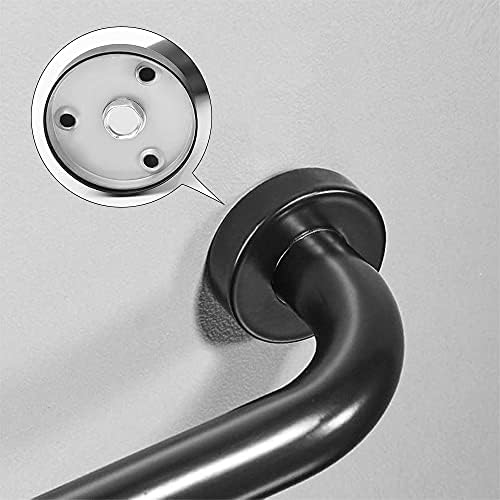 HONPHIER Bath Grab Bar Sturdy Bathroom Balance Bar Stainless Steel Shower Safety Handle Safety Hand Rail Support for Bathtub, Toilet, Bathroom, Kitchen, Stairway Handrail, Outdoor, Black