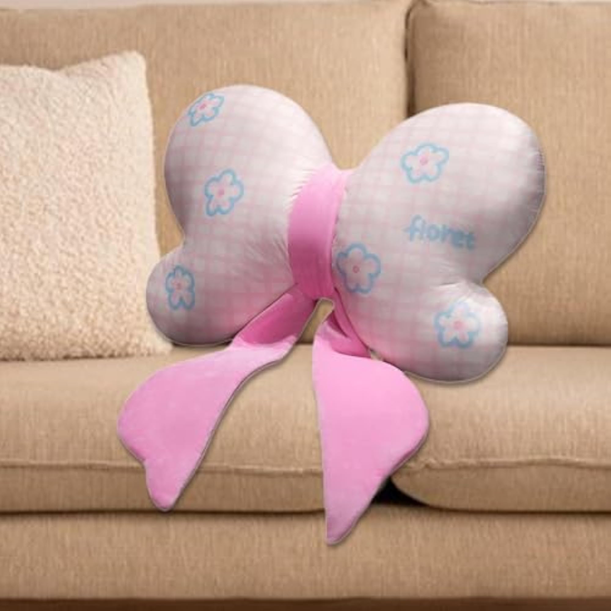 Lovely Bowknot Throw Pillow for Holiday and Office Chair