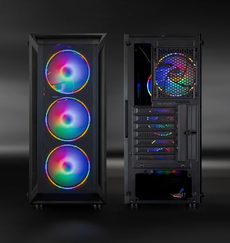 Tooq TQGCC101-B - Case Da Gaming Mid-Tower "RagnÄRok" Atx/Microatx/Mini-Itx, Vetro Temperato, Include 4 Ventole Rgb, Nero - 3