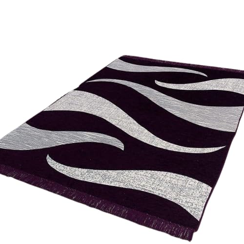 Turkey Carpet – Soft & Durable Area Rug | Non-Slip Traditional Decorative Floor Mat for Living Room, Bedroom & Home | Elegant & Comfortable Home Decor Rug (Dark Purple-White)-image-19