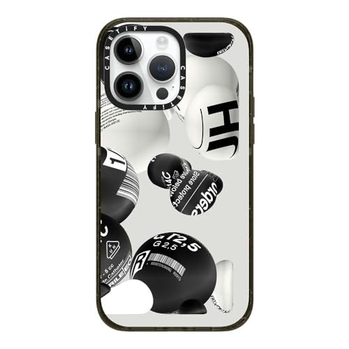 CASETiFY �C���p�N�g iPhone 14 Pro Max �P�[�X [MIL�K�i���� (4x MIL-STD-810G)/2.5m����̗����������N���A/MagSafe �ɑΉ�] - Ferro Fluid - �u���b�N