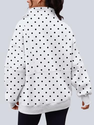 Image of AUTOMET Women's Quarter Zip Oversized Sweatshirt Fleece Mock Neck Pullover
