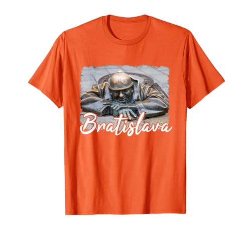 Bratislava Slovakia Cumil Drain Slovak Slovakian T-Shirt, Men, Orange, X-Large