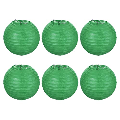 PATIKIL 6 Inch Paper Lanterns, 6 Pack Round Folding Hanging Lamp Shade for Wedding Home Party Festival Celebration, Dark Green by PATIKIL - Used condition - US$11.37