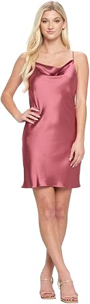 Women Spaghetti Straps Satin Mini Dress Nightgown Sleepwear Slip on