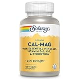 Solaray Cal-Mag with Essential Minerals | Calcium, Magnesium, Strontium, Vitamins D-3 & K-2 | 30 Serv | 120 VegCaps