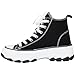 TRENDSUP 2-Inch Height Platform Lace-Up Canvas Sneakers - Fashionable, Comfortable, Durable, and Versatile Shoes for Everyday Casual Wear Black