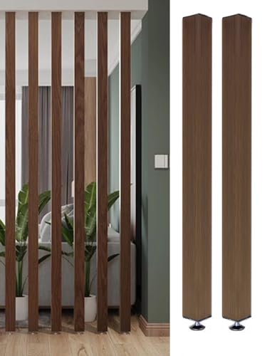 Separador de ambientes de madera rústica, 80 cm de alto, tabique vertical de listones para salón, cocina, dormitorio, baño, entrada, columnas de madera elegantes, 1 pieza