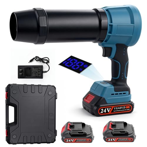 Cordless Leaf Blower, 24V Electric Handheld Leaf Blower with Battery and Charger, Lightweight Powered Blowers for Lawn Care,Yard, Blowing Leaves, Dust, Snow (2, Battery)