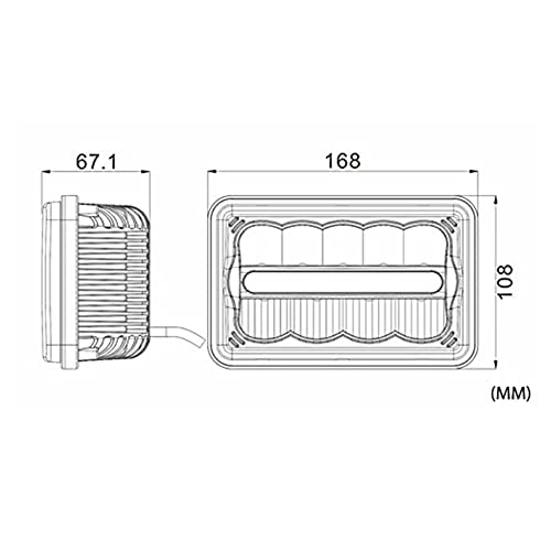 4X6 Polegada Led Farol Quadrado DRL H4651 H4652 H4656 H4666 H6545 Para Peterbilt Kenworth Freightlin