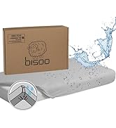 Bisoo Waterproof (Top+Corners) Cot Sheets 120x60 Fitted - 2in1 Fitted Sheet Mattress Protector Ma...