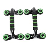 Mikinona Soporte para Flexiones Abs Antideslizante para Hombre Barras Portátiles para Entrenamiento de Fuerza Muscular Casa Mango Ergonómico Resistente Color Verde y Negro