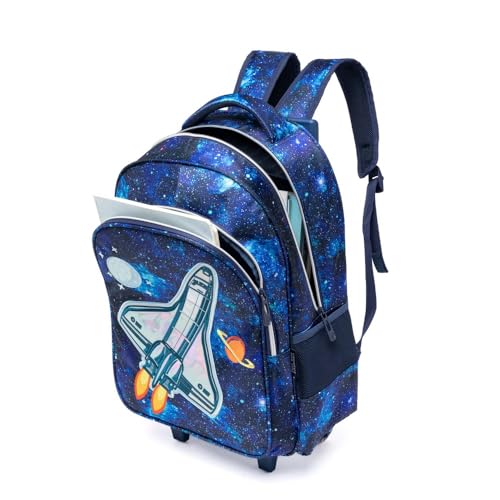 Kit Mochila De Rodinhas Infantil Escolar Espaçosa Reforçada Com Estojo e Lancheira Térmica