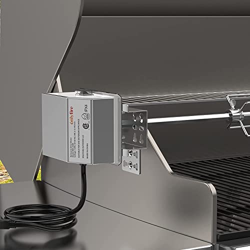 Onlyfire Universal Grill Electric Replacement Stainless Steel Rotisserie Motor 110 Volt On/Off Switch- 50 Lb. Load, #TOP3
