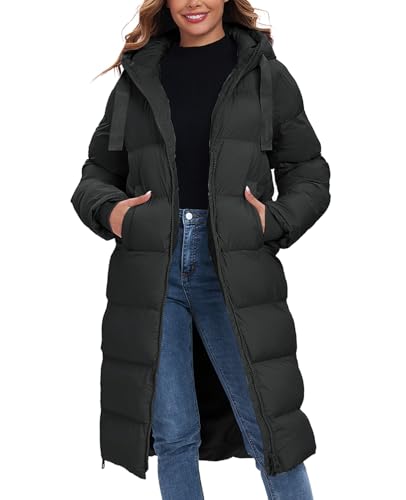 HOTIAN Women's Long Quilted Coat Maxi Length Thickened Puffer Down Jacket Padded Winter Warm Outerwear2