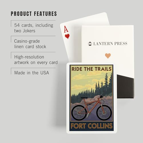 Lantern Press Fort Collins Colorado Juego de 52 Cartas Poker miniatura 3