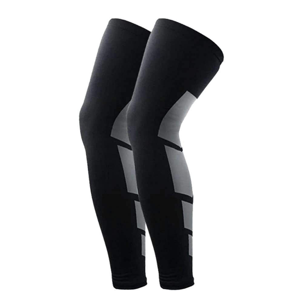 Ducomi KnIx - Mangas de Compresión para Pantorrillas - Soporte Largo para las Rodillas - Capas de Base para las Espinillas de las Pantorrillas para Rugby, Baloncesto - Juego de 2