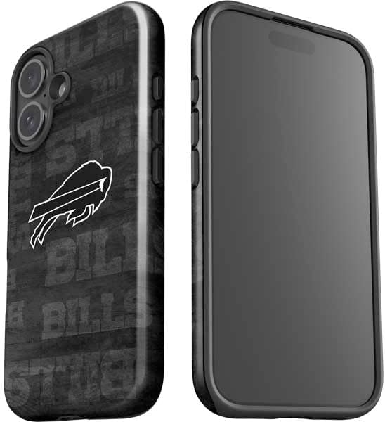 Skinit Impact Phone Case Compatible with iPhone 16 - Officially Licensed NFL Buffalo Bills Black & White Design