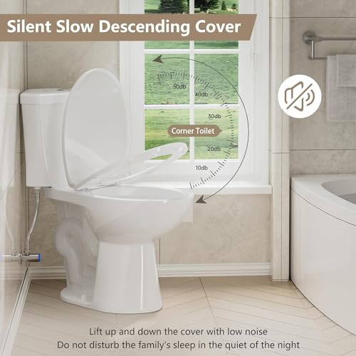 Image of SUPERFLO 17.2 inch Corner Toilet Elongated, Compact Two-piece Toilets