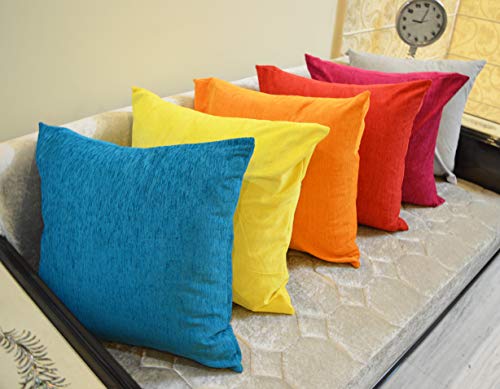 Image of Khooti Molfino Cushion Cover, 24x24 | Bondi Blue | Pack of 4 | Solid Plain Soft & Smooth, Decorative Cushion Covers for Living Room, Bedroom, Couches, Chairs, Sofas, Beds & Home Decor