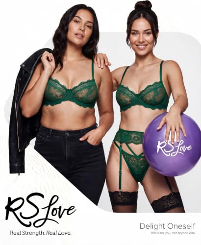 Image of RSLOVE Lingerie Set for Women Sexy - Corset And Panty Outfits 3 Piece Lace Push Up Underwire with Garter Lingerie